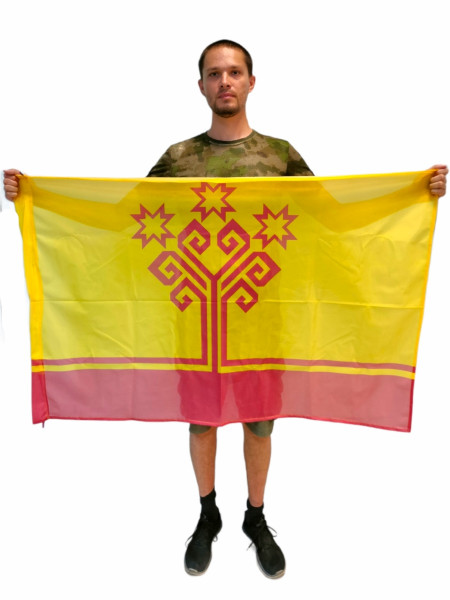 Флаг Чувашской Республики Флажная Сетка 90x135см
