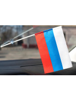 Флаг России 15x23 с присоской на палочке