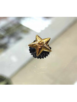 Звезда на Погоны Пластик 13 мм (Рифленая) Золото