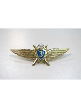 Значок Классность ВВС Нового Образца 3 Класс (Голубой Щит, Серебряная Звезда, Мечи)