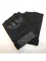 Перчатки с Кевларовыми Вставками Беспалые Черные