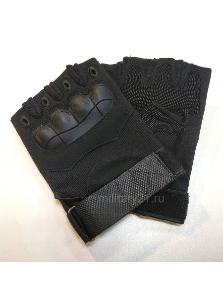 Перчатки с Кевларовыми Вставками Беспалые Черные