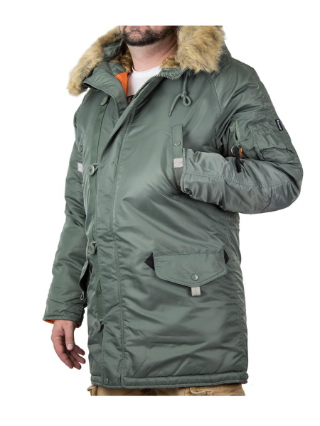 Куртка Аляска HUSKY LONG Olive/Orange Apolloget