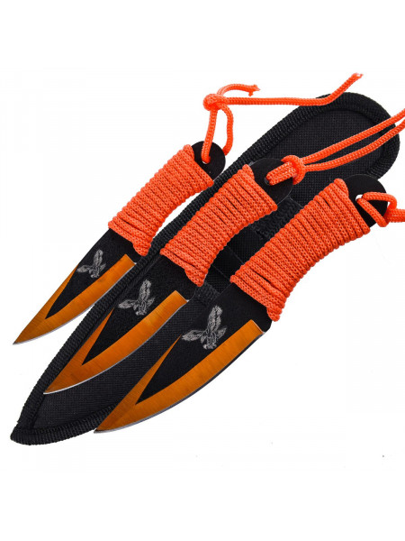 Комплект Метательных Ножей Сокол Красно-оранжевый