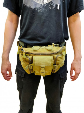 Сумка Органайзер Тактическая Поясная 4 в 1 Койот