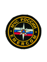 Шеврон пласт МЧС России EMERCOM (d=4,5 см)