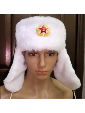 Шапка-ушанка Сувенирная Белая